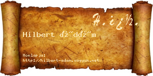 Hilbert Ádám névjegykártya